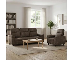 Sofa Sofos komplektas 2 vnt. Tamsiai pilka Dirbtinė suedė oda
