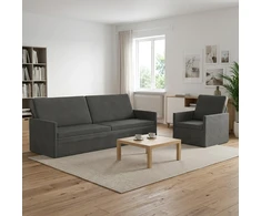 Sofa Sofos komplektas 2 vnt. Tamsiai pilka Kordūrinis audinys