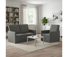 Sofa Sofos komplektas 2 vnt. Tamsiai pilka Aksomas