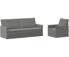 Sofa Sofos komplektas 2 vnt. Tamsiai pilka Aksomas