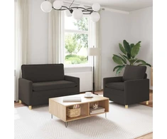 Sofa Sofos komplektas 2 vnt. Tamsiai pilka Audinys