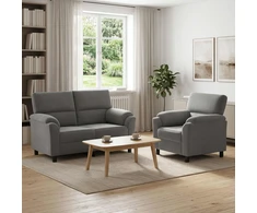 Sofa Sofos komplektas 2 vnt. Tamsiai pilka Aksomas