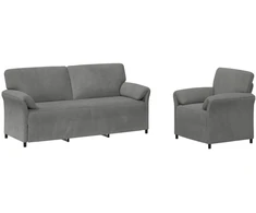 Sofa Sofos komplektas 2 vnt. Tamsiai pilka Aksomas