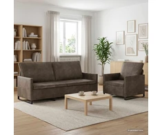 Sofa Sofos komplektas 2 vnt. Tamsiai pilka Dirbtinė zomša