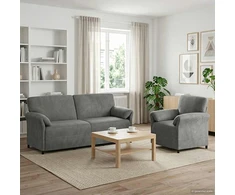 Sofa Sofos komplektas 2 vnt. Tamsiai pilka Aksomas