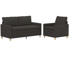 Sofa Sofos komplektas 2 vnt. Tamsiai pilka Audinys