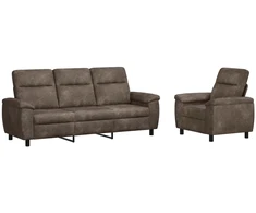 Sofa Sofos komplektas 2 vnt. Tamsiai pilka Dirbtinė suedė oda