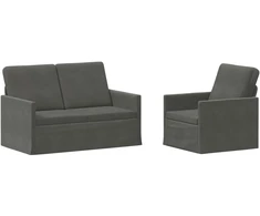 Sofa Sofos komplektas 2 vnt. Tamsiai pilka Kordūrinis audinys