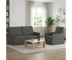 Sofa Sofos komplektas 2 vnt. Tamsiai pilka Kordūrinis audinys