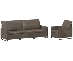 Sofa Sofos komplektas 2 vnt. Tamsiai pilka Dirbtinė zomša