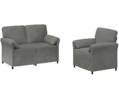 Sofa Sofos komplektas 2 vnt. Tamsiai pilka Aksomas