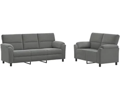 Sofa Sofos komplektas 2 vnt. Tamsiai pilka Aksomas