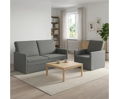 Sofa Sofos komplektas 2 vnt. Tamsiai pilka Aksomas