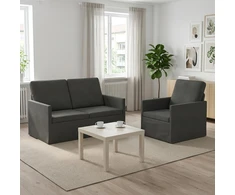 Sofa Sofos komplektas 2 vnt. Tamsiai pilka Kordūrinis audinys
