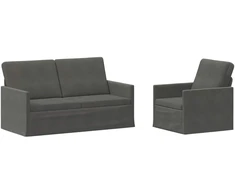Sofa Sofos komplektas 2 vnt. Tamsiai pilka Kordūrinis audinys