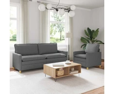 Sofa Sofos komplektas 2 vnt. Tamsiai pilka Audinys
