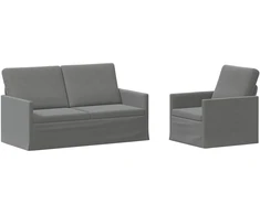 Sofa Sofos komplektas 2 vnt. Tamsiai pilka Aksomas