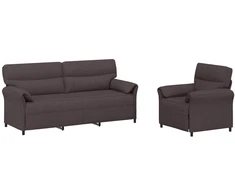 Sofa Sofos komplektas 2 vnt. Tamsiai rudas Audinys