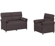 Sofa Sofos komplektas 2 vnt. Tamsiai rudas Audinys
