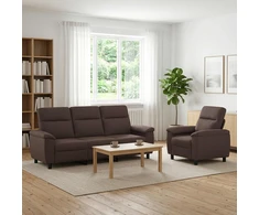 Sofa Sofos komplektas 2 vnt. Tamsiai rudas Audinys