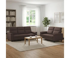 Sofa Sofos komplektas 2 vnt. Tamsiai rudas Audinys