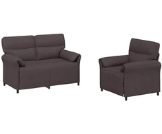 Sofa Sofos komplektas 2 vnt. Tamsiai rudas Audinys