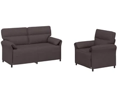 Sofa Sofos komplektas 2 vnt. Tamsiai rudas Audinys