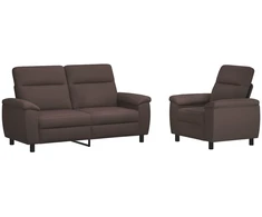 Sofa Sofos komplektas 2 vnt. Tamsiai rudas Audinys