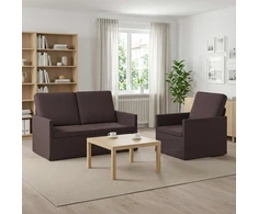Sofa Sofos komplektas 2 vnt. Tamsiai rudas Audinys