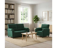 Sofa Sofos komplektas 2 vnt. Tamsiai žalia Aksomas
