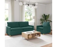 Sofa Sofos komplektas 2 vnt. Tamsiai žalia Audinys