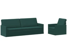 Sofa Sofos komplektas 2 vnt. Tamsiai žalia Audinys