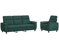 Sofa Sofos komplektas 2 vnt. Tamsiai žalia Audinys