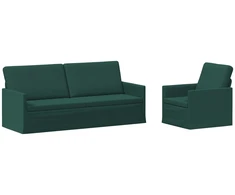 Sofa Sofos komplektas 2 vnt. Tamsiai žalia Audinys