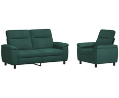 Sofa Sofos komplektas 2 vnt. Tamsiai žalia Audinys