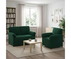 Sofa Sofos komplektas 2 vnt. Tamsiai žalia Aksomas