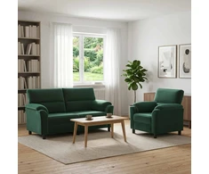 Sofa Sofos komplektas 2 vnt. Tamsiai žalia Aksomas