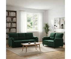 Sofa Sofos komplektas 2 vnt. Tamsiai žalia Aksomas