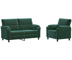 Sofa Sofos komplektas 2 vnt. Tamsiai žalia Aksomas