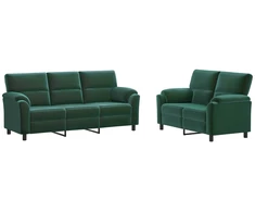 Sofa Sofos komplektas 2 vnt. Tamsiai žalia Aksomas