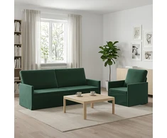 Sofa Sofos komplektas 2 vnt. Tamsiai žalia Aksomas