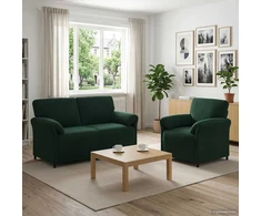 Sofa Sofos komplektas 2 vnt. Tamsiai žalia Aksomas