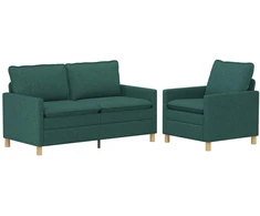 Sofa Sofos komplektas 2 vnt. Tamsiai žalia Audinys