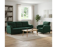 Sofa Sofos komplektas 2 vnt. Tamsiai žalia Aksomas