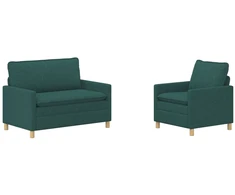 Sofa Sofos komplektas 2 vnt. Tamsiai žalia Audinys