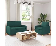 Sofa Sofos komplektas 2 vnt. Tamsiai žalia Audinys