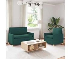 Sofa Sofos komplektas 2 vnt. Tamsiai žalia Audinys