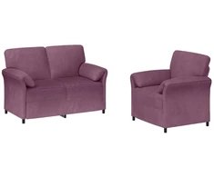 Sofa Sofos komplektas 2 vnt. Violetinė Aksomas