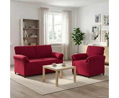 Sofa Sofos komplektas 2 vnt. Vyno raudona Aksomas