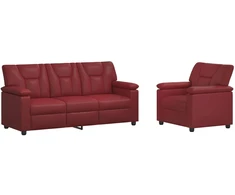 Sofa Sofos komplektas 2 vnt. Vyno raudona Dirbtinė oda